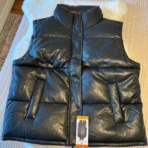 Marc New York Faux Leather Puffer Vest